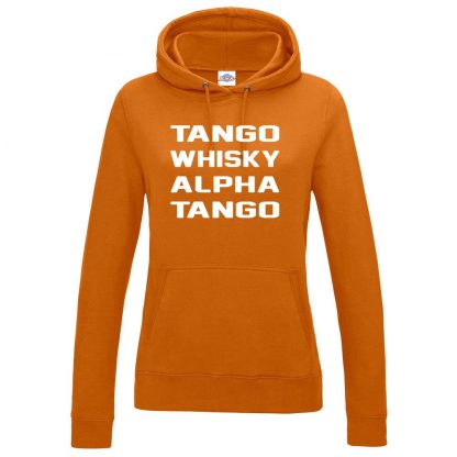 Ladies T.W.A.T Hoodie - Orange, 18