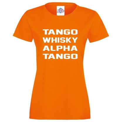 Ladies T.W.A.T T-Shirt - Orange, 18