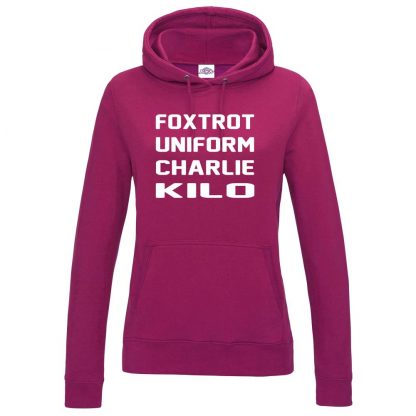 Ladies F.U.C.K Hoodie - Hot Pink, 18