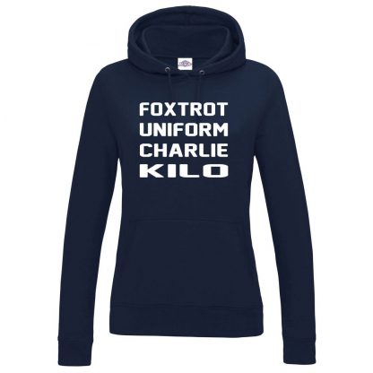 Ladies F.U.C.K Hoodie - Navy, 18