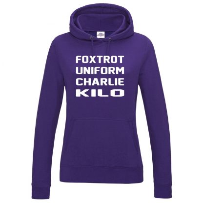 Ladies F.U.C.K Hoodie - Purple, 18