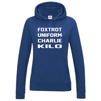 Ladies F.U.C.K Hoodie - Royal Blue, 18