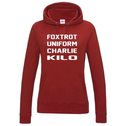 Ladies F.U.C.K Hoodie - Red, 18