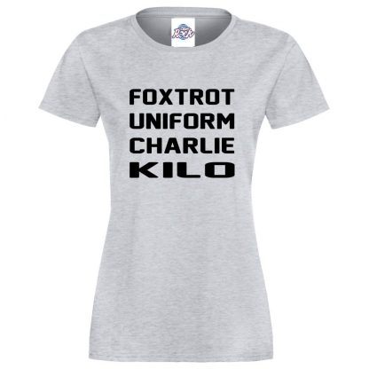 Ladies F.U.C.K T-Shirt - Heather Grey, 18