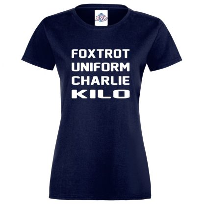 Ladies F.U.C.K T-Shirt - Navy, 18
