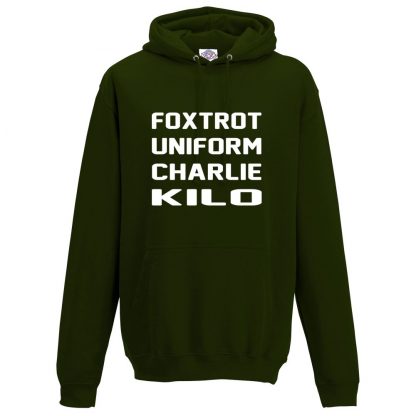 Mens F.U.C.K Hoodie - Forest Green, 2XL