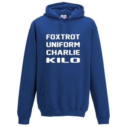 Mens F.U.C.K Hoodie - Royal Blue, 3XL