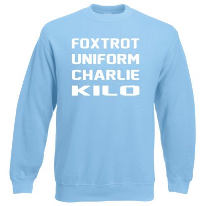 F.U.C.K Sweatshirt - Sky Blue, 2XL