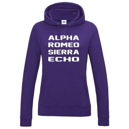 Ladies A.R.S.E Hoodie - Purple, 18