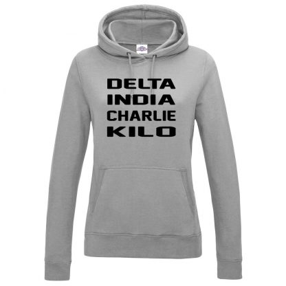 Ladies D.I.C.K Hoodie - Grey, 18