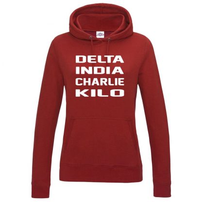 Ladies D.I.C.K Hoodie - Red, 18