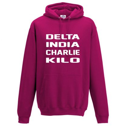 Mens D.I.C.K Hoodie - Hot Pink, 2XL