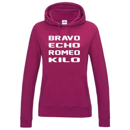 Ladies B.E.R.K Hoodie - Hot Pink, 18