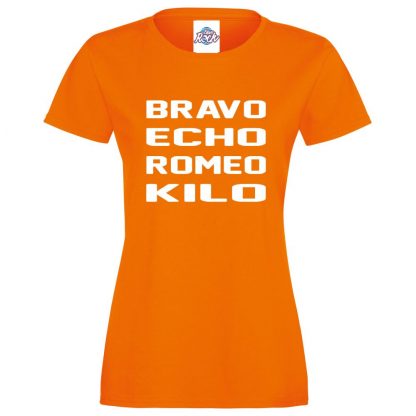 Ladies B.E.R.K T-Shirt - Orange, 18