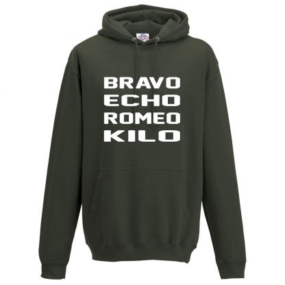 Mens B.E.R.K Hoodie - Olive Green, 2XL