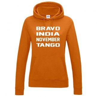 Ladies B.I.N.T Hoodie - Orange, 18