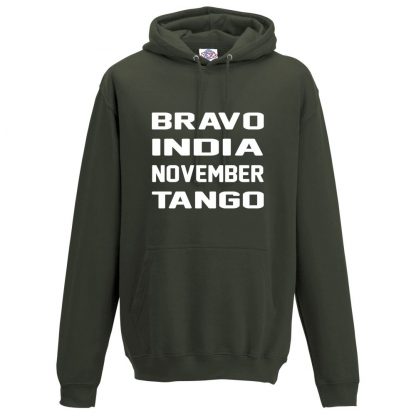 Mens B.I.N.T Hoodie - Olive Green, 2XL