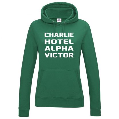 Ladies C.H.A.V Hoodie - Bottle Green, 18