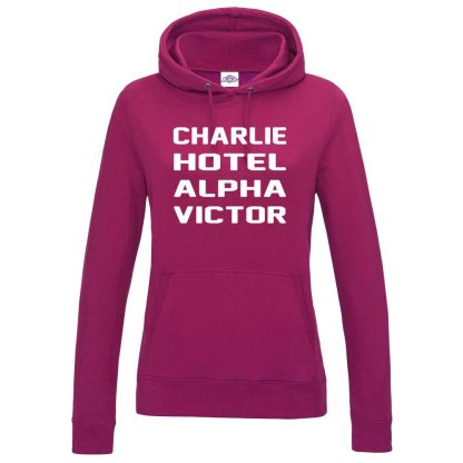 Ladies C.H.A.V Hoodie - Hot Pink, 18