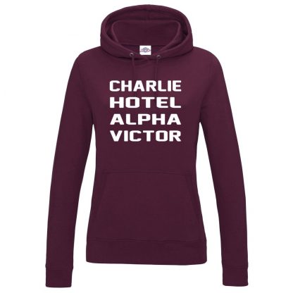 Ladies C.H.A.V Hoodie - Maroon, 18