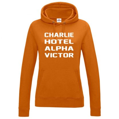 Ladies C.H.A.V Hoodie - Orange, 18