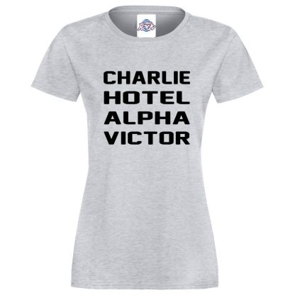 Ladies C.H.A.V T-Shirt - Heather Grey, 18