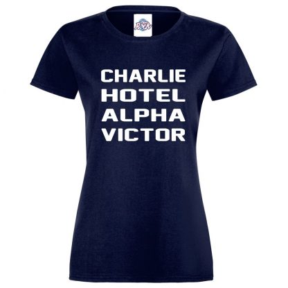 Ladies C.H.A.V T-Shirt - Navy, 18