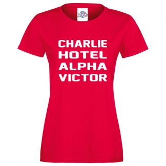 Ladies C.H.A.V T-Shirt - Red, 18