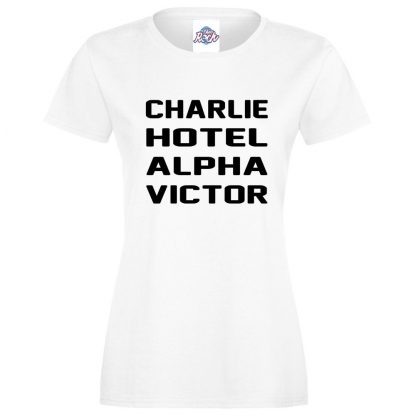 Ladies C.H.A.V T-Shirt - White, 18