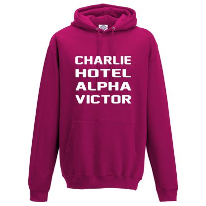 Mens C.H.A.V Hoodie - Hot Pink, 2XL