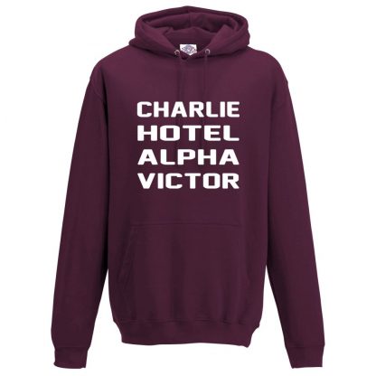 Mens C.H.A.V Hoodie - Maroon, 2XL