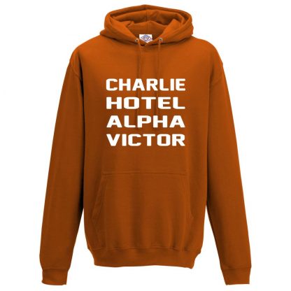 Mens C.H.A.V Hoodie - Orange, 2XL