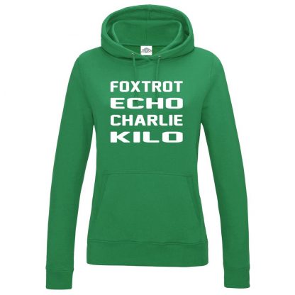 Ladies F.E.C.K Hoodie - Kelly Green, 18