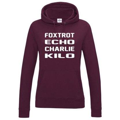 Ladies F.E.C.K Hoodie - Maroon, 18