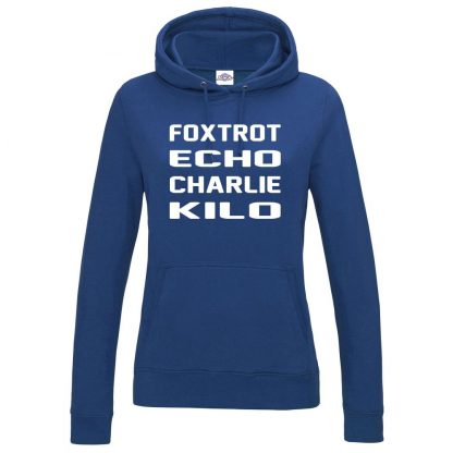 Ladies F.E.C.K Hoodie - Royal Blue, 18