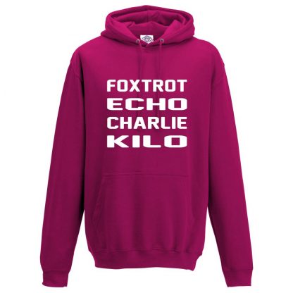 Mens F.E.C.K Hoodie - Hot Pink, 2XL