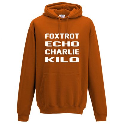 Mens F.E.C.K Hoodie - Orange, 2XL