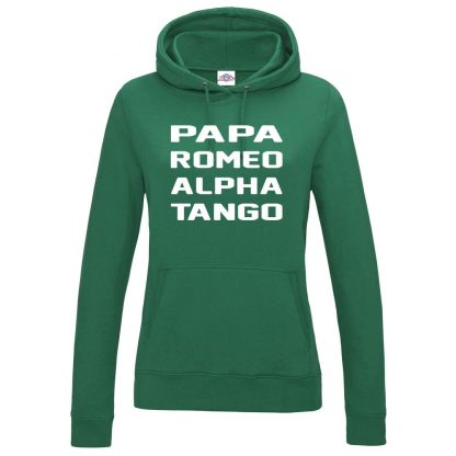 Ladies P.R.A.T Hoodie - Bottle Green, 18