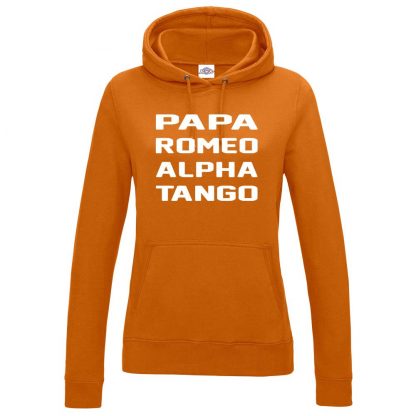 Ladies P.R.A.T Hoodie - Orange, 18