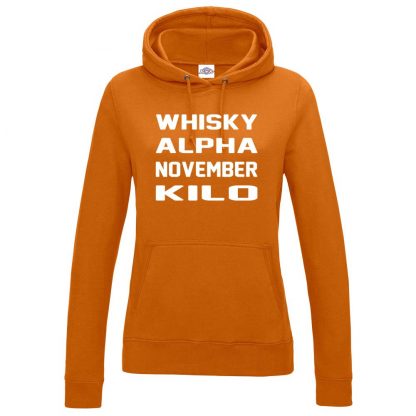 Ladies W.A.N.K Hoodie - Orange, 18