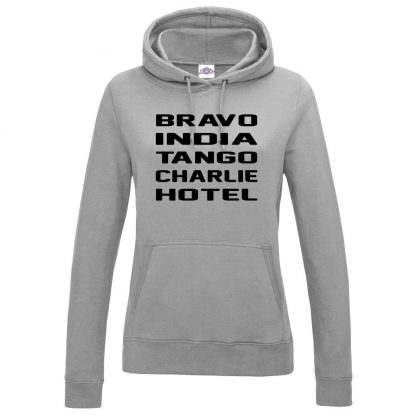 Ladies B.I.T.C.H Hoodie - Grey, 18