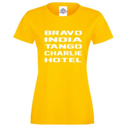 Ladies B.I.T.C.H T-Shirt - Yellow, 18