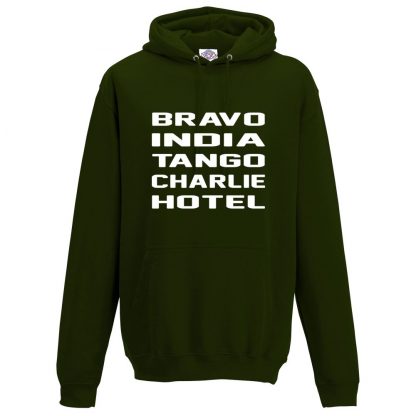 Mens B.I.T.C.H Hoodie - Forest Green, 2XL