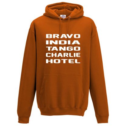 Mens B.I.T.C.H Hoodie - Orange, 2XL