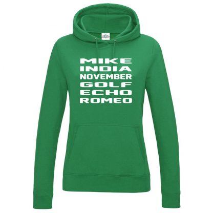 Ladies M.I.N.G.E.R Hoodie - Kelly Green, 18