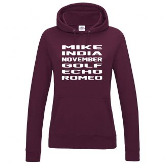 Ladies M.I.N.G.E.R Hoodie - Maroon, 18