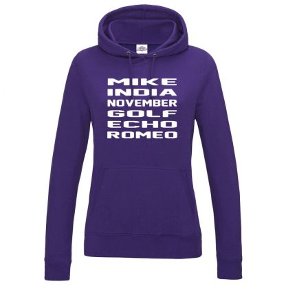 Ladies M.I.N.G.E.R Hoodie - Purple, 18