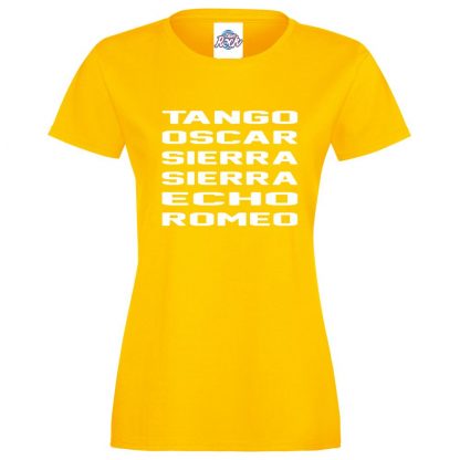 Ladies T.O.S.S.E.R T-Shirt - Yellow, 18