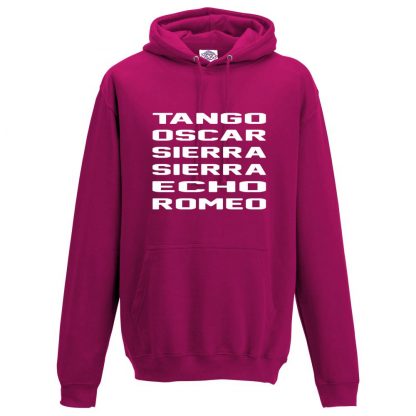 Mens T.O.S.S.E.R Hoodie - Hot Pink, 2XL