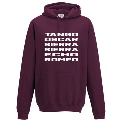 Mens T.O.S.S.E.R Hoodie - Maroon, 2XL